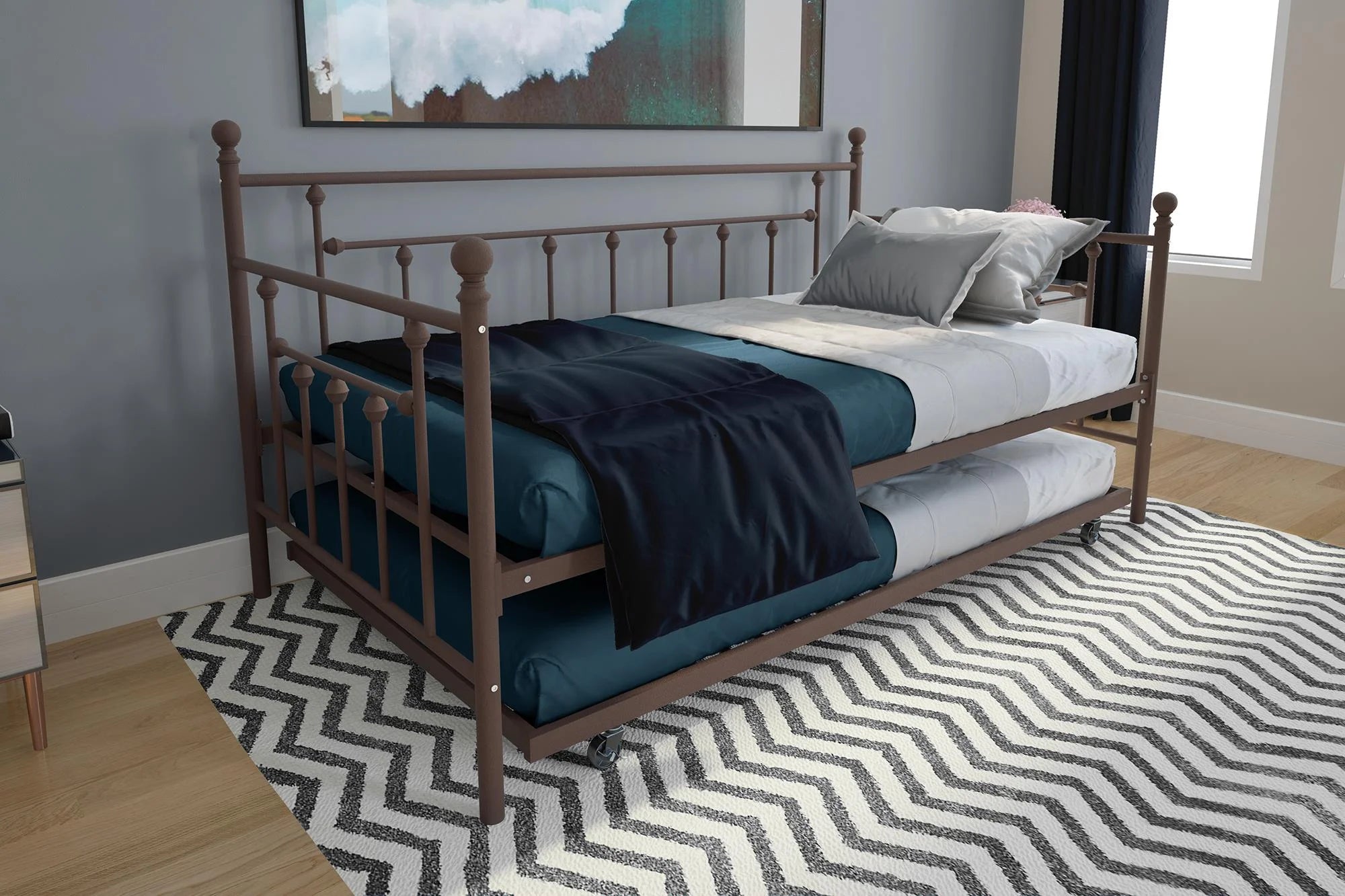 Bronze Metal Daybed and Trundle C480189