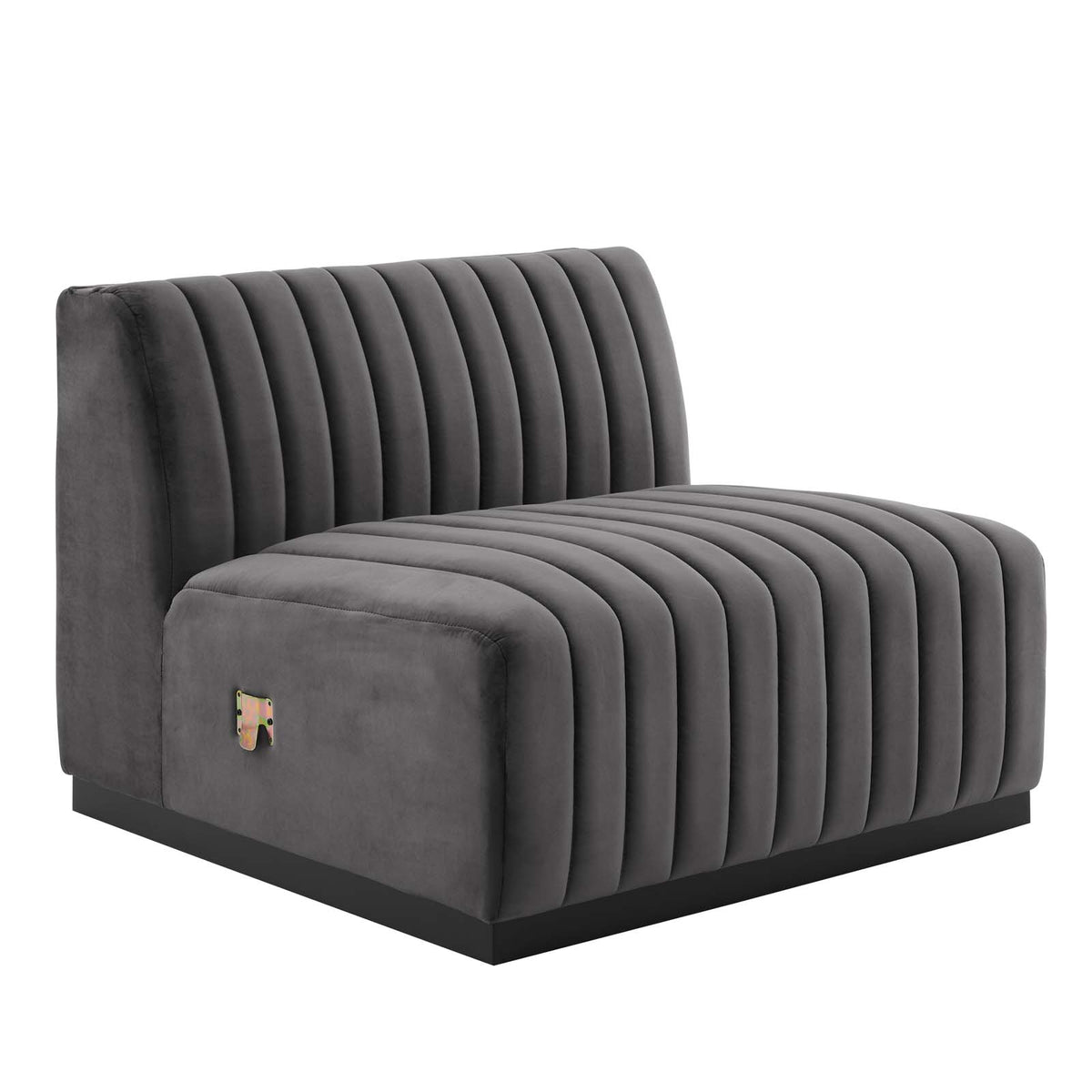 Black Gray Performance Velvet Sofa V4118