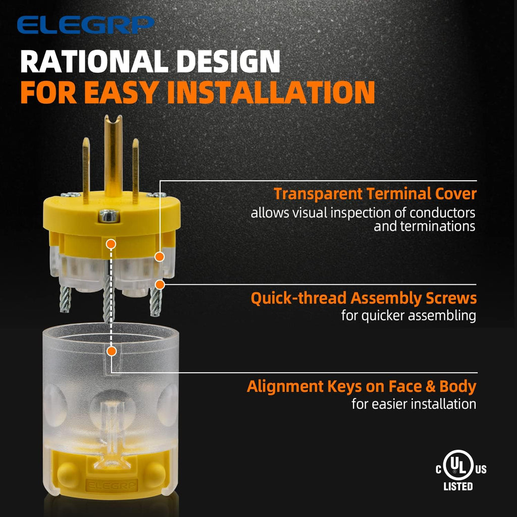 Yellow 5 Set Electrical Plug and Connector Set V52710