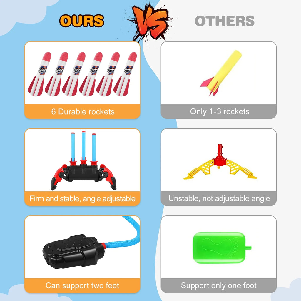 1 Set Outdoor Stomp Launch Foam Rockets Toy K48603