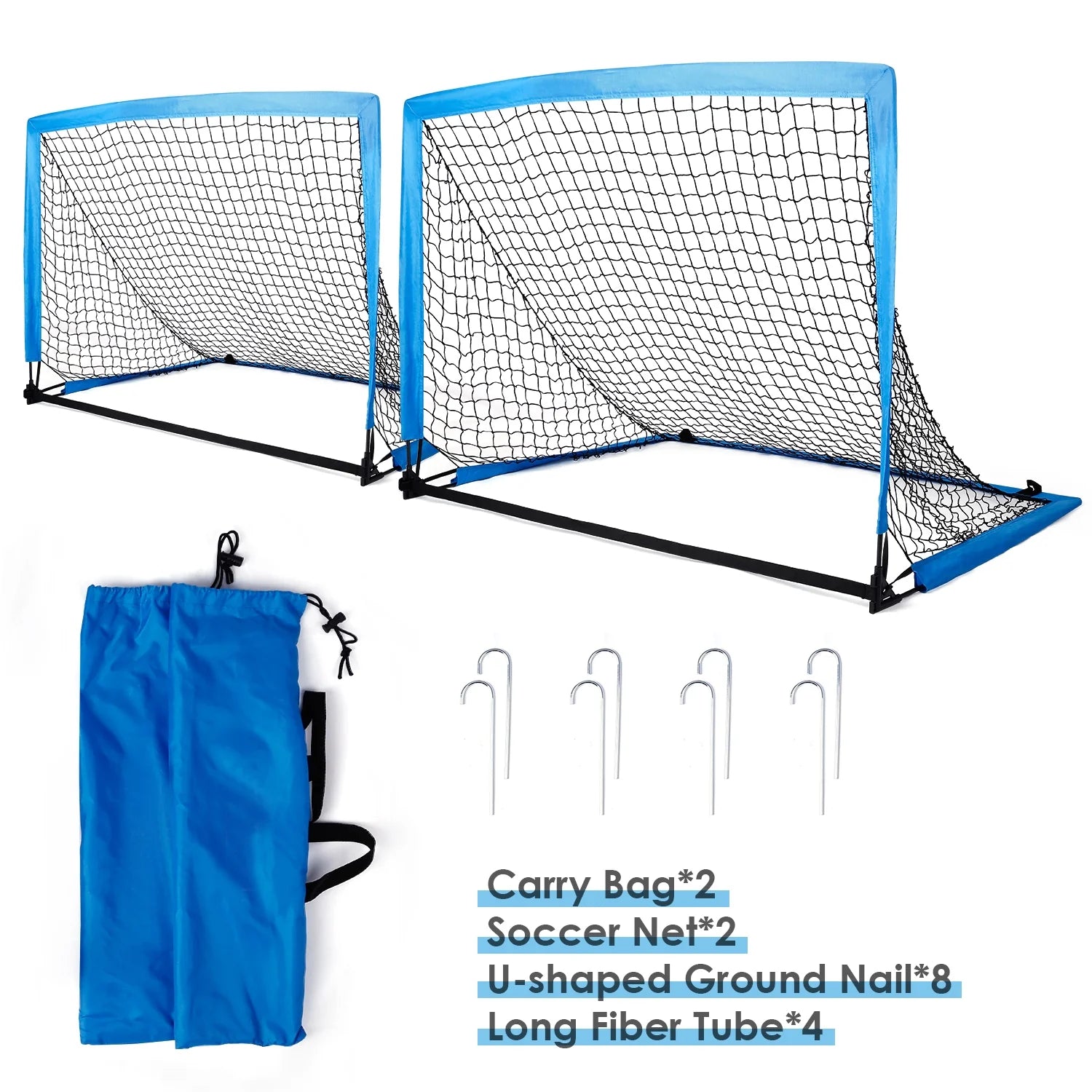 4 Ft. Soccer Goals with Carry Bag Set of 2 T70138