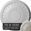 19 7/8x22OD x 1 1/4x22P Ceiling Medallion Hand-Painted Pot of Cream Crackle H658