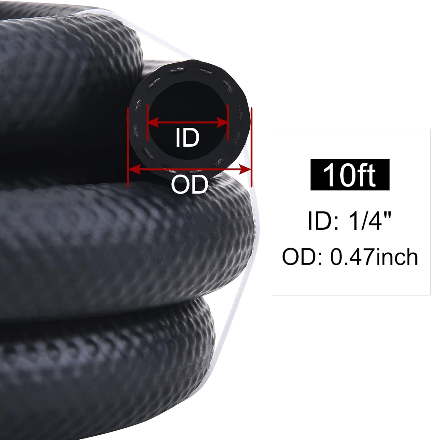 3/8 Fuel Hose Line NBR Rubber 25FT Pack of 2 O89870