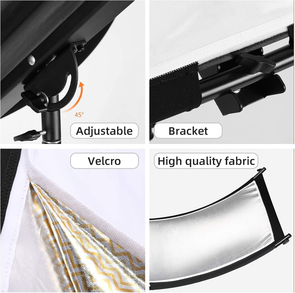 Clamshell Light Reflector Diffuser with Light Stand and Carry Bag N9136