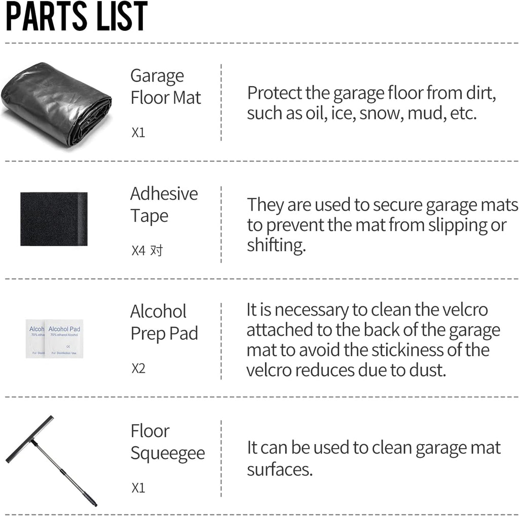 8'6 x 20' Non-Slip Waterproof Garage Floor Mat Y73870