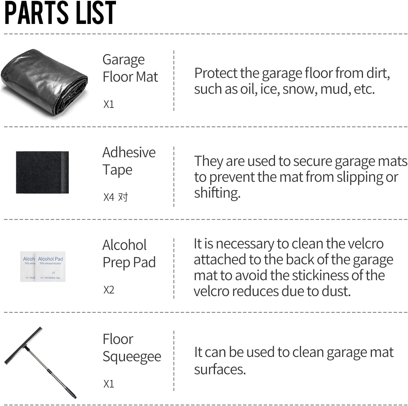 8'6 x 20' Non-Slip Waterproof Garage Floor Mat Y73870