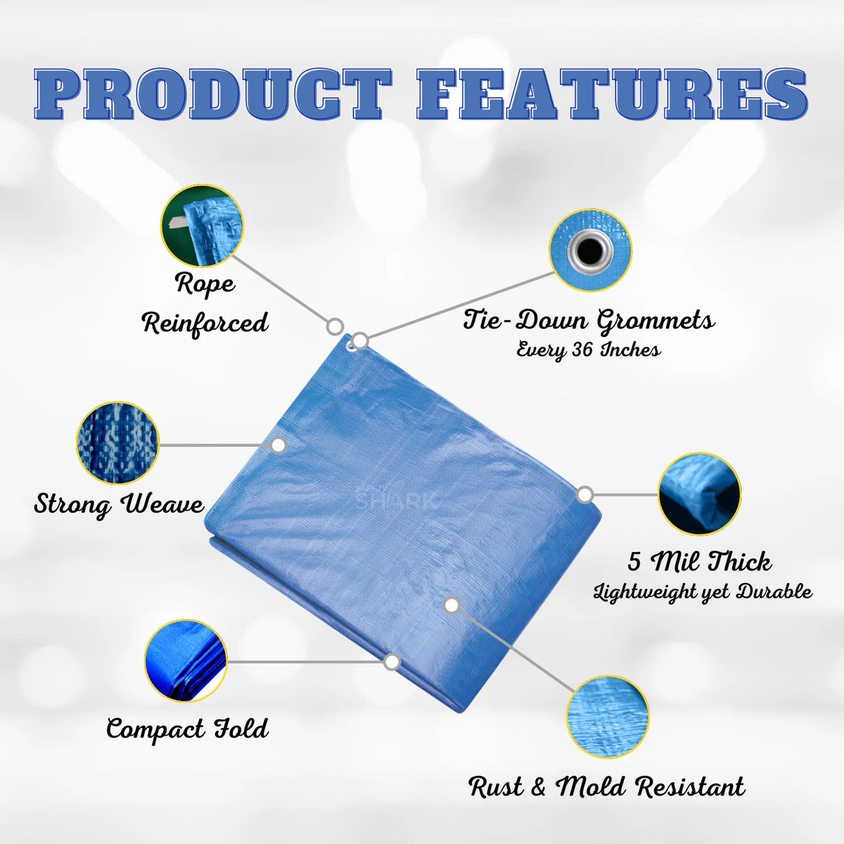 Heavy Duty Waterproof Tarp 20x30 Feet W488783