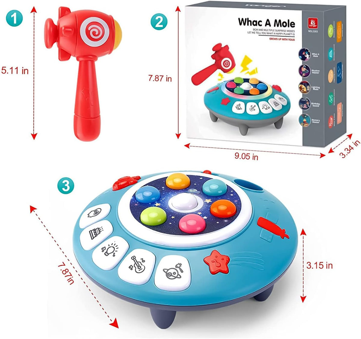 UFO Hammer Toy with Light-Up Musical for Toddlers S51638