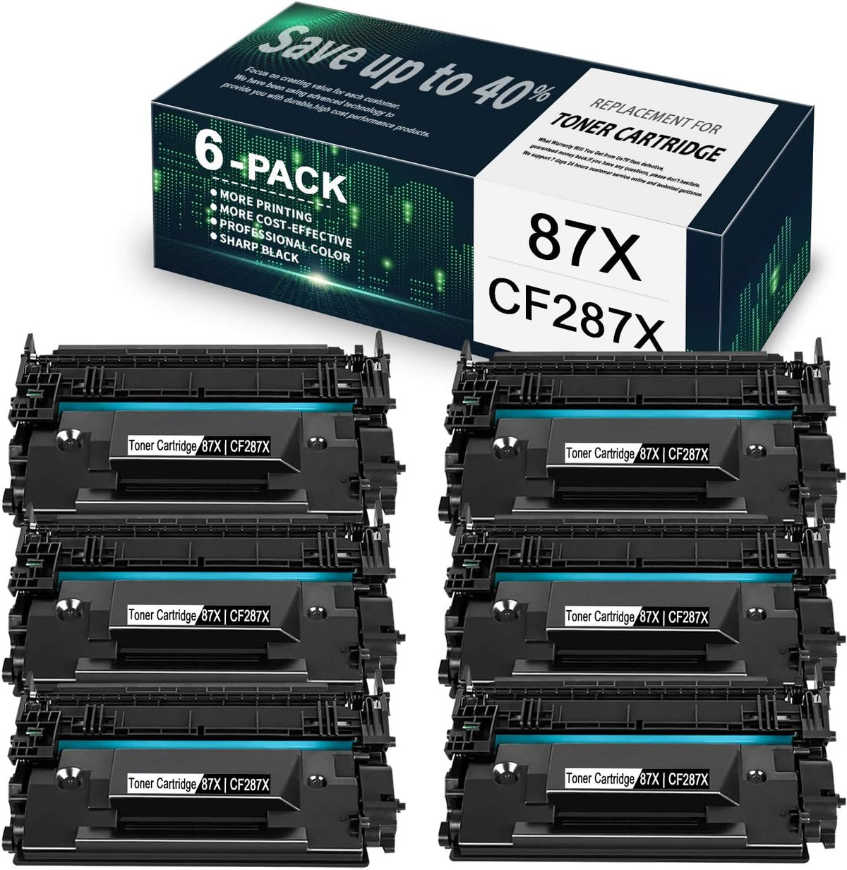 6-Pack Black Compatible Toner Cartridge Z5138