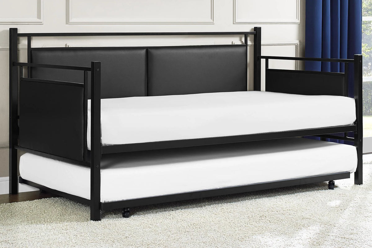 Twin Metal and Upholstered Daybed with Trundle X5344