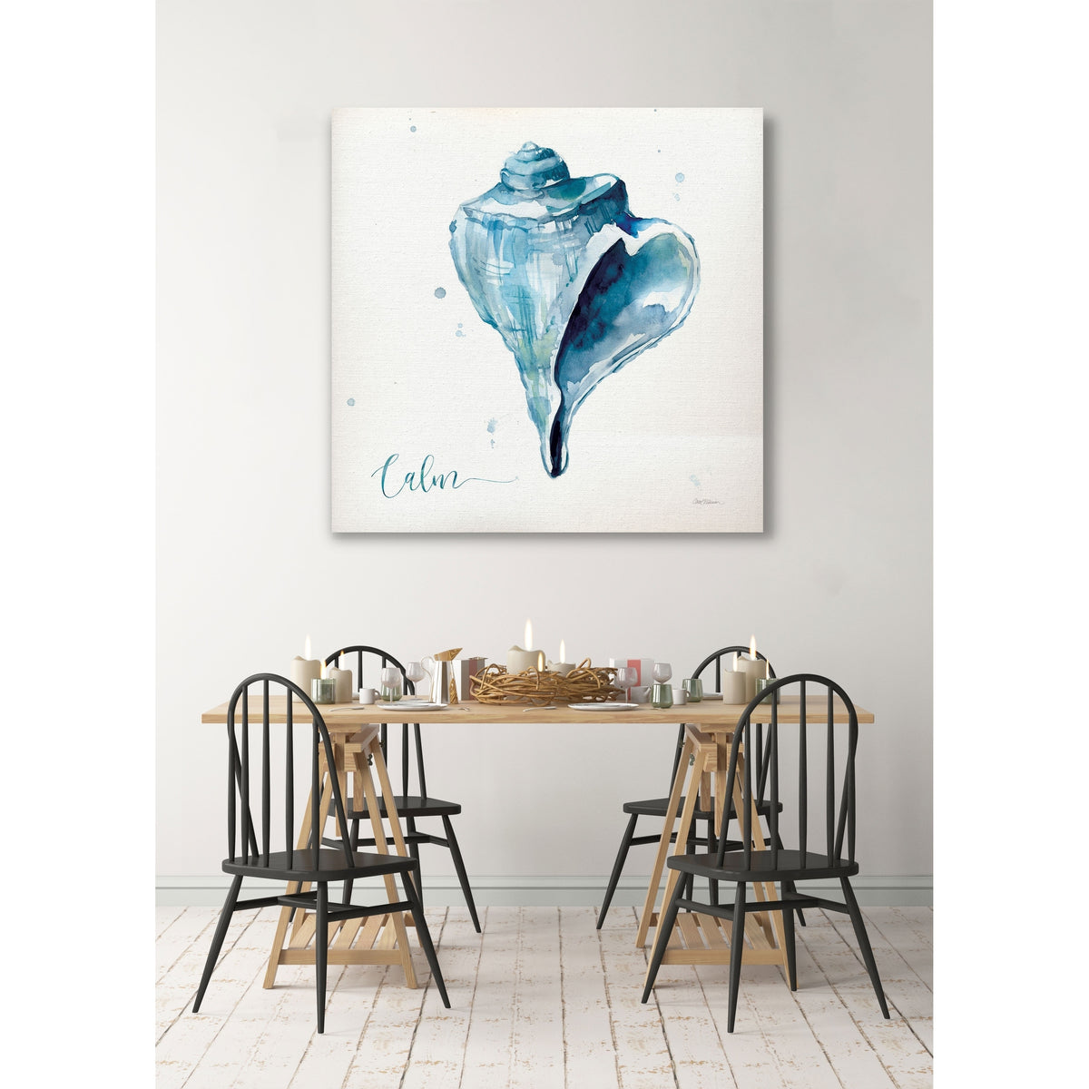 Blue Shell Calm Gallery Wrapped Canvas 10x10 Z40931