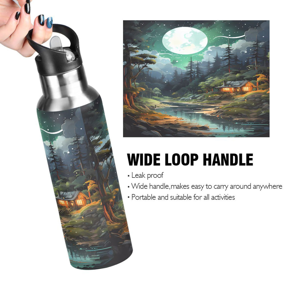 Stainless Steel Insulated Water Bottle with Straw Lid D41393