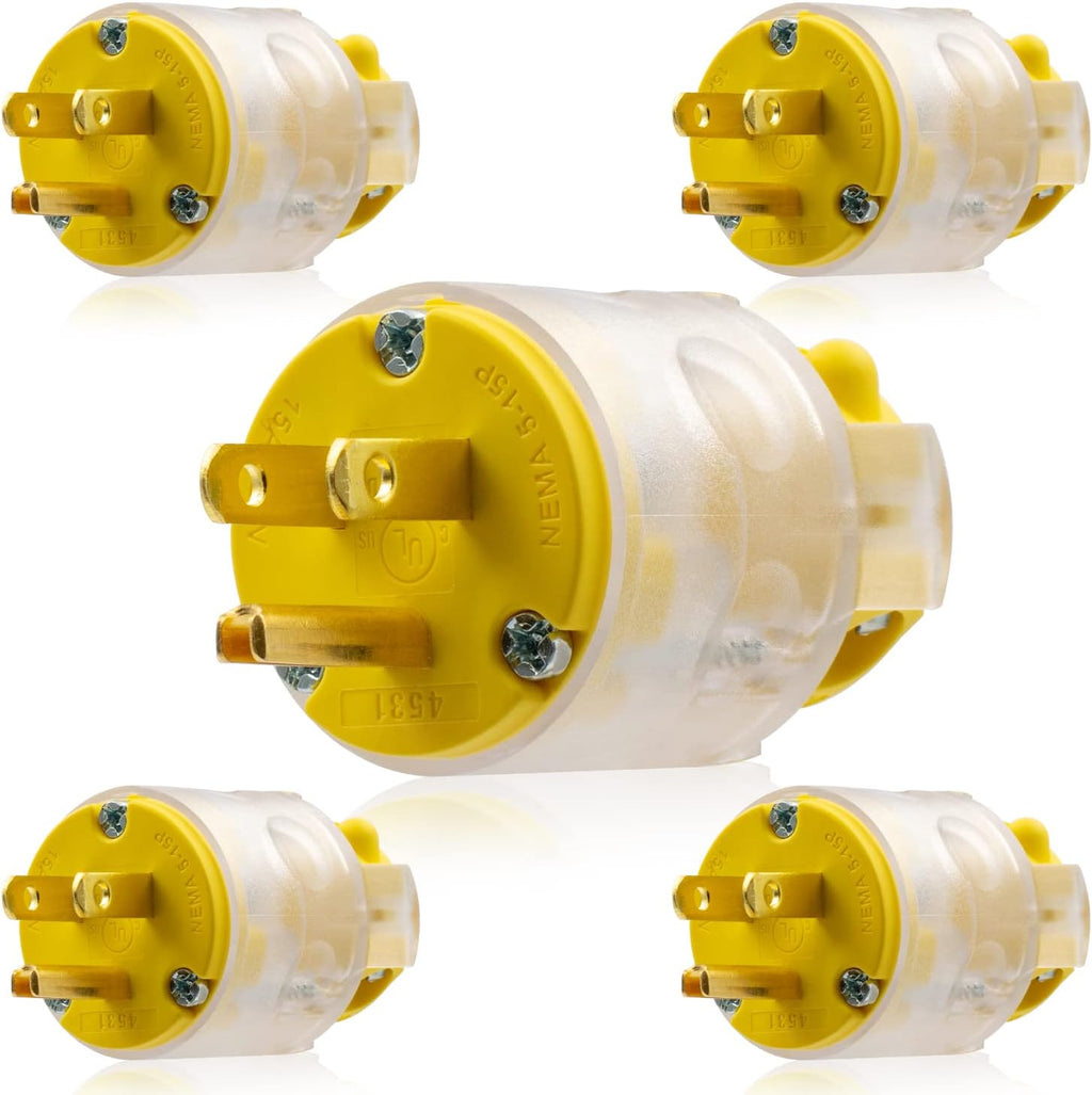 Yellow 5 Set Electrical Plug and Connector Set V52710