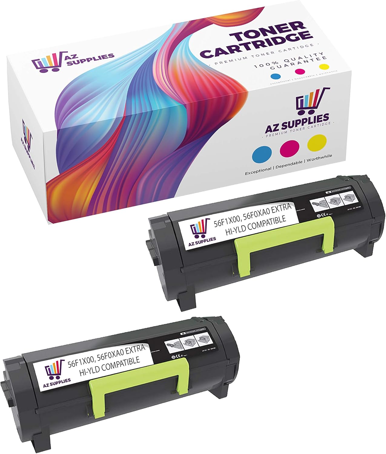2 Packs Extra High Yield Black Toner Cartridge X44635
