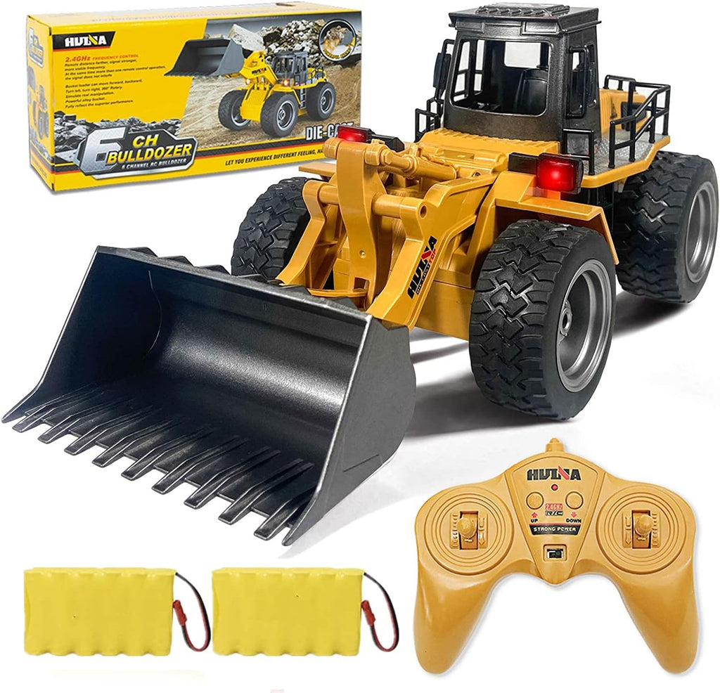1:18 4WD RC Bulldozer Toy Aluminum Alloy Front Loader O525630