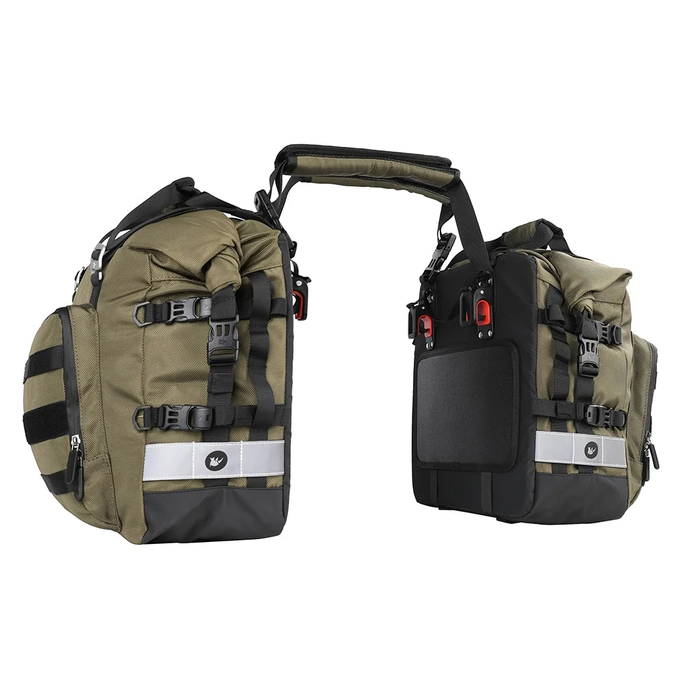20L Polyester Motorcycle Side Saddle Bag with Removable Waterproof Inner Bag D992833
