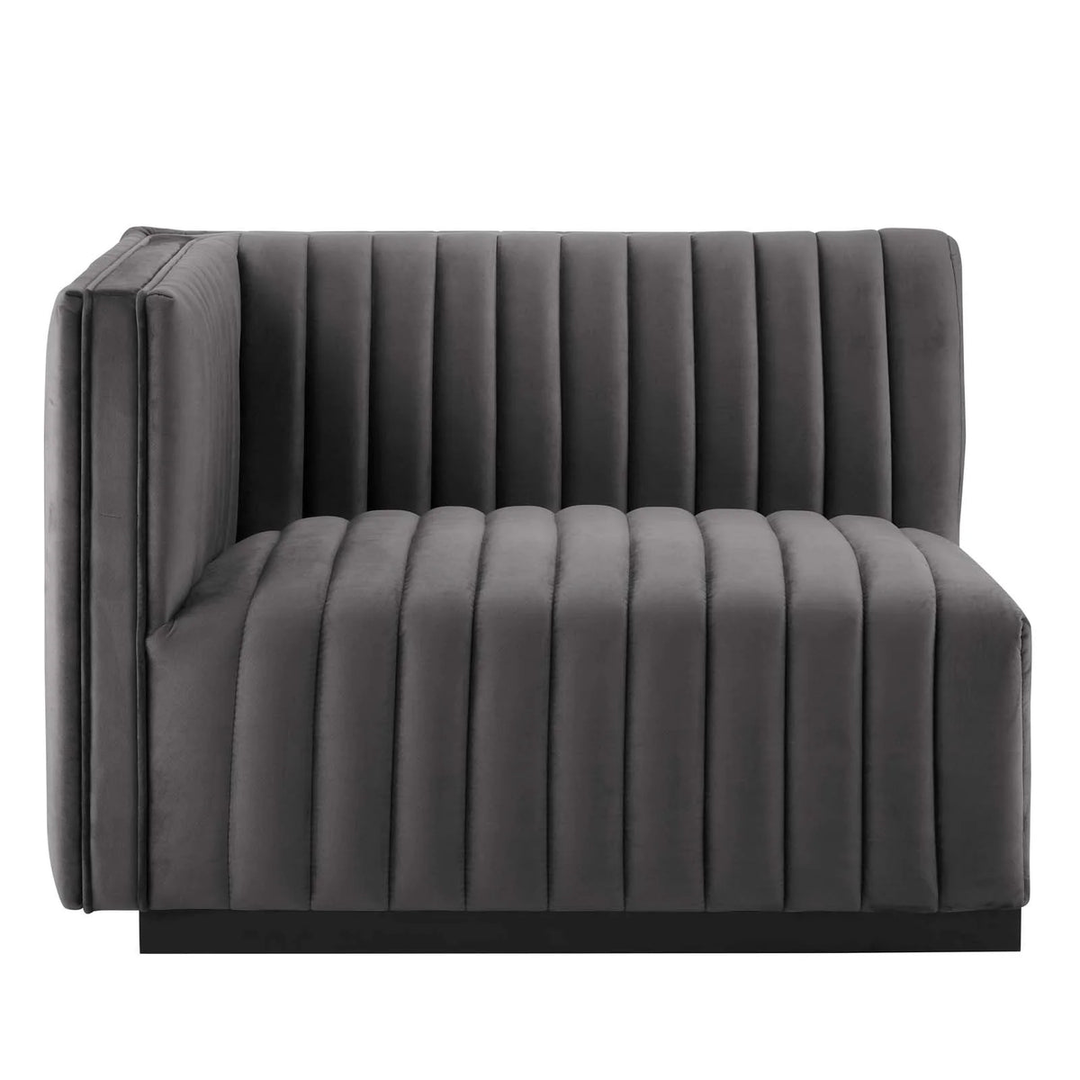 Black Gray Performance Velvet Sofa V4118