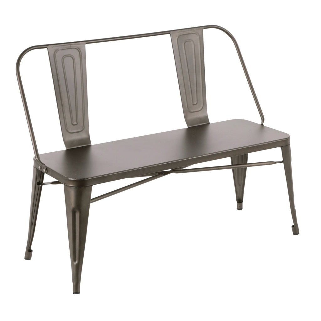 Antique Industrial Metal Bench Q85579