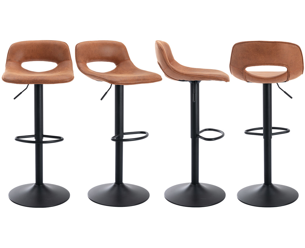 Modern Swivel Leather Bar Stools Set of 2 J17457