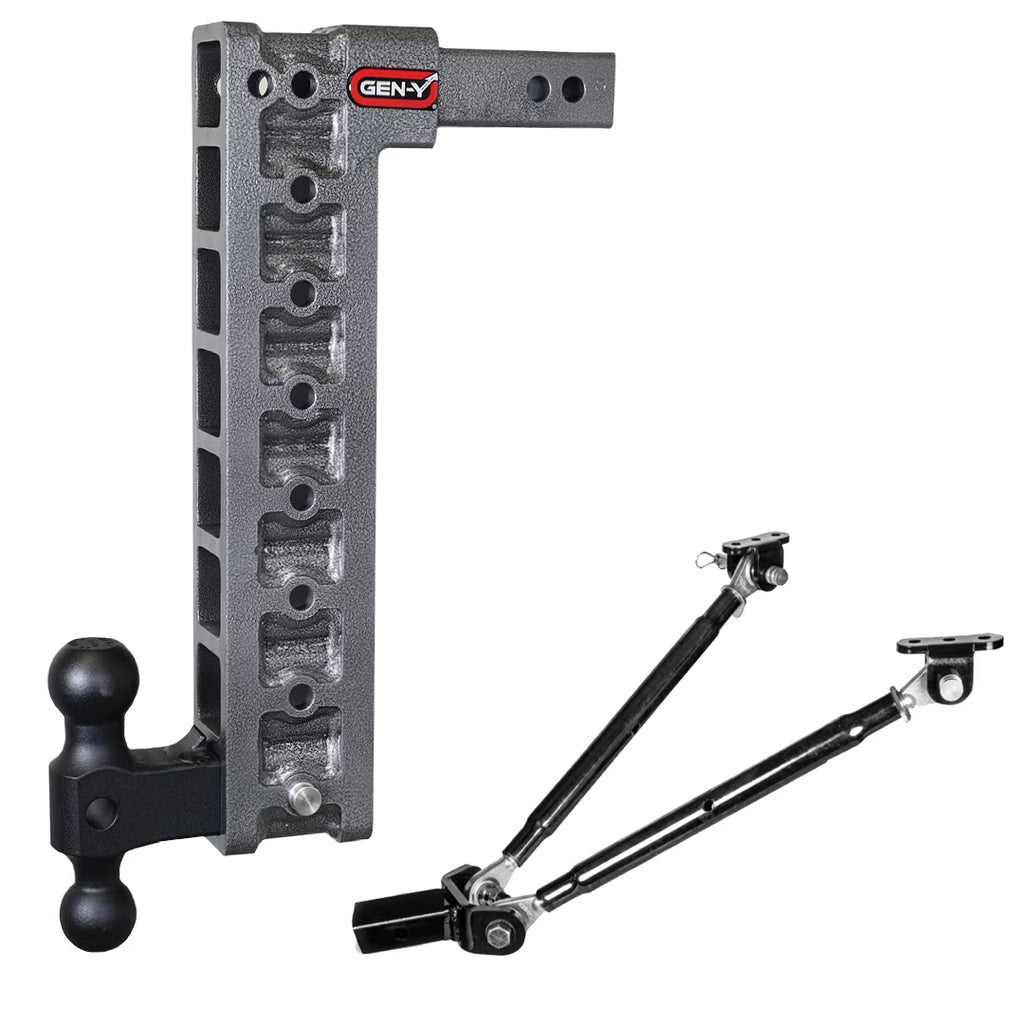 Adjustable 17.5" Drop Hitch with Dual-Ball Stabilizer Kit for 2" Receiver Q648