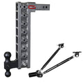Adjustable 17.5" Drop Hitch with Dual-Ball Stabilizer Kit for 2" Receiver Q648