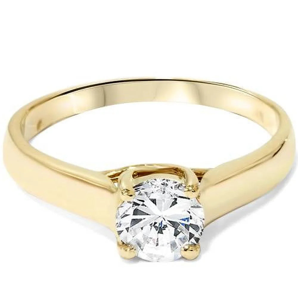 1ct Diamond Solitaire Engagement Ring 14K Yellow Gold G530