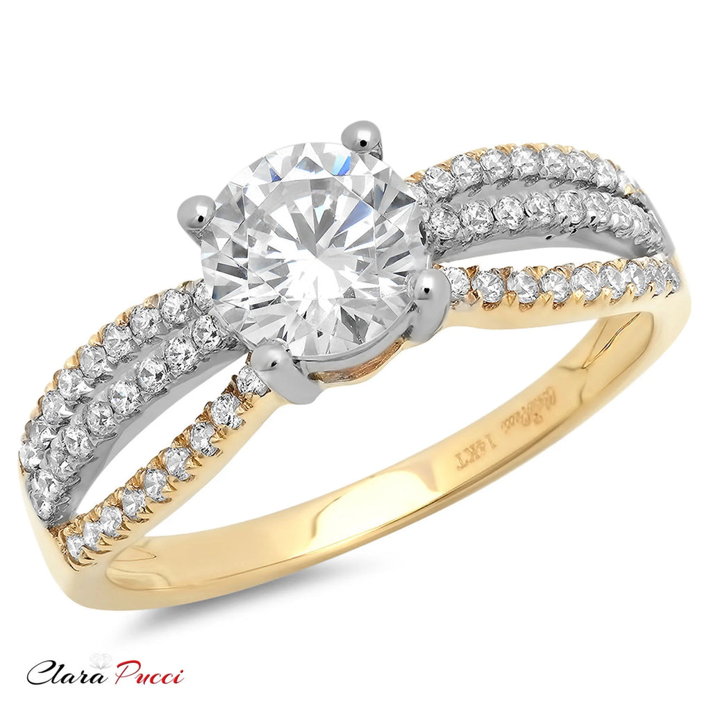 14K Yellow White Gold Diamond Engagement Ring F79839