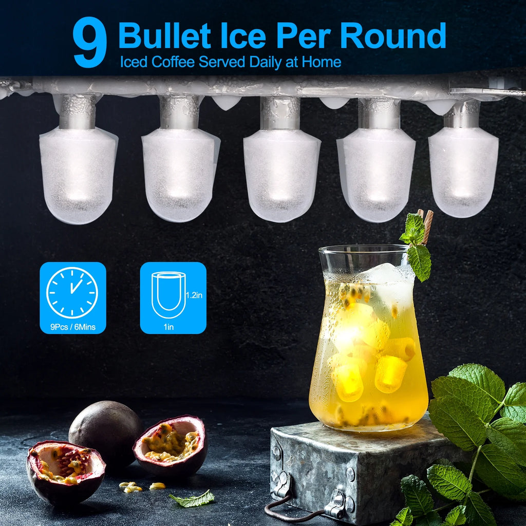 Countertop Ice Maker with Ice Scoop and Basket H9735