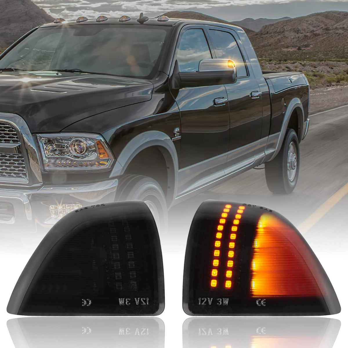 54 LED Sequential Amber Side Mirror Turn Signal Light, 2 Pack I76104