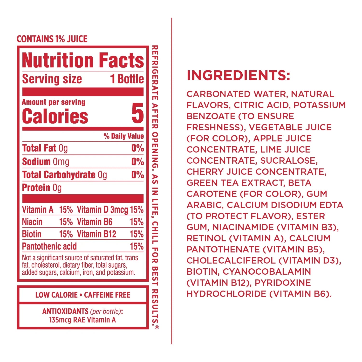 Cherry Limeade Sparkling Water 17 Fl Oz, Pack of 12 Y398805