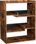 Rustic Brown Wooden Bookcase with Open Shelves W7638