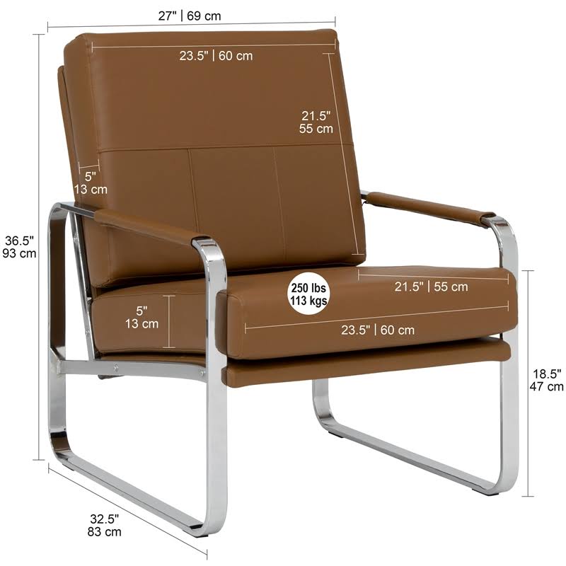 Caramel Brown 2-Piece Accent Chair and Ottoman Set G757