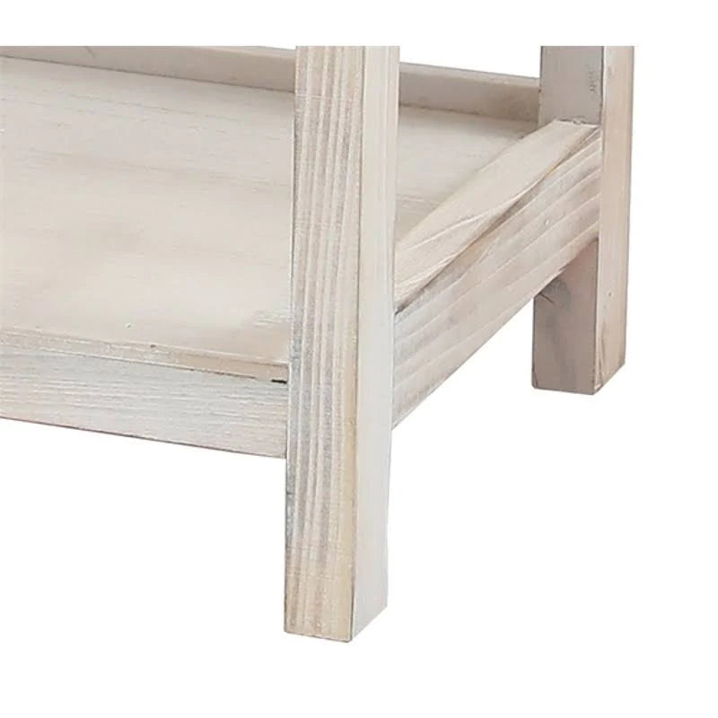 White-Washed Pine Wood Console Table G360