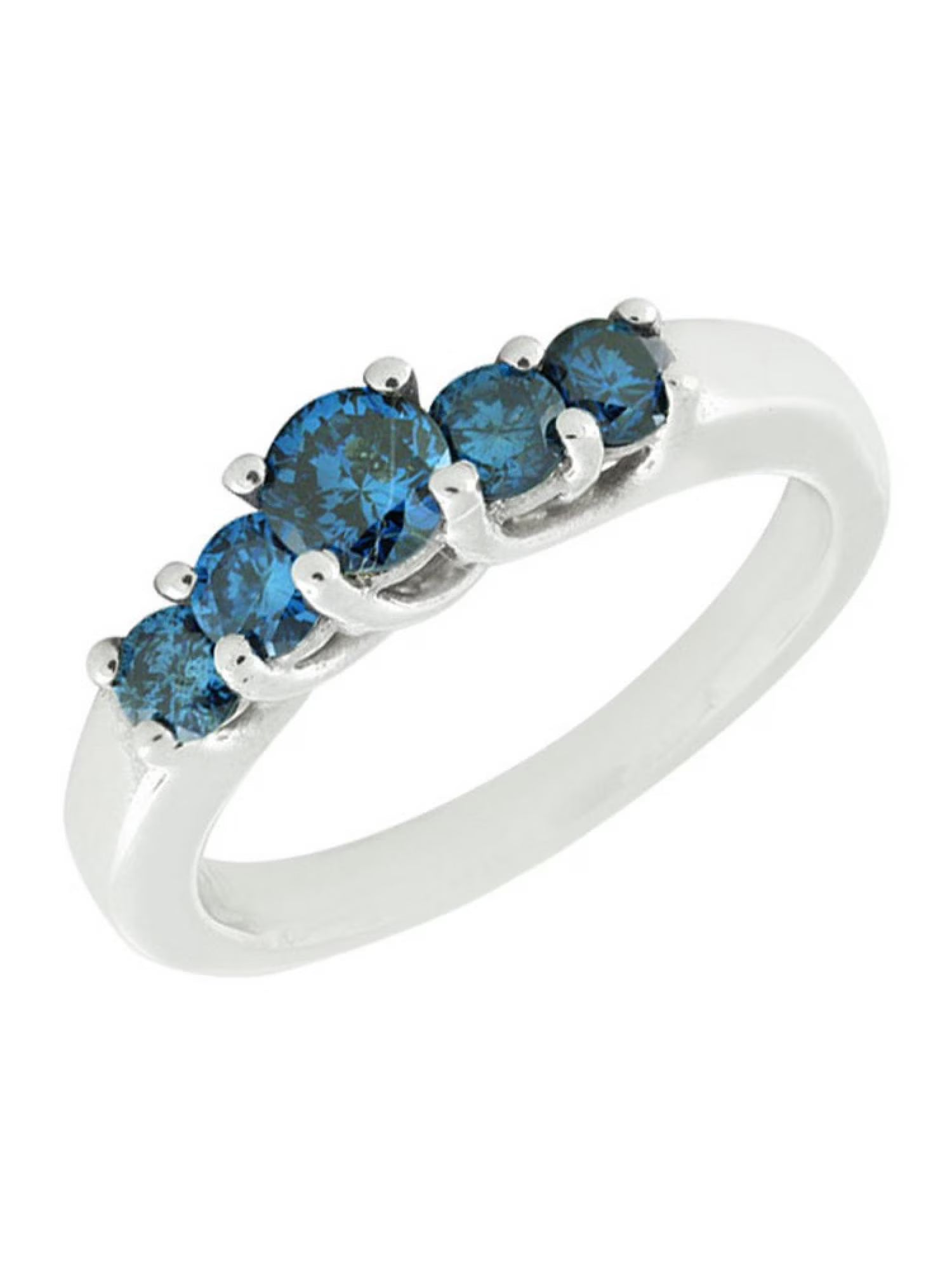 Sterling Silver Blue Diamond Engagement Ring L3629