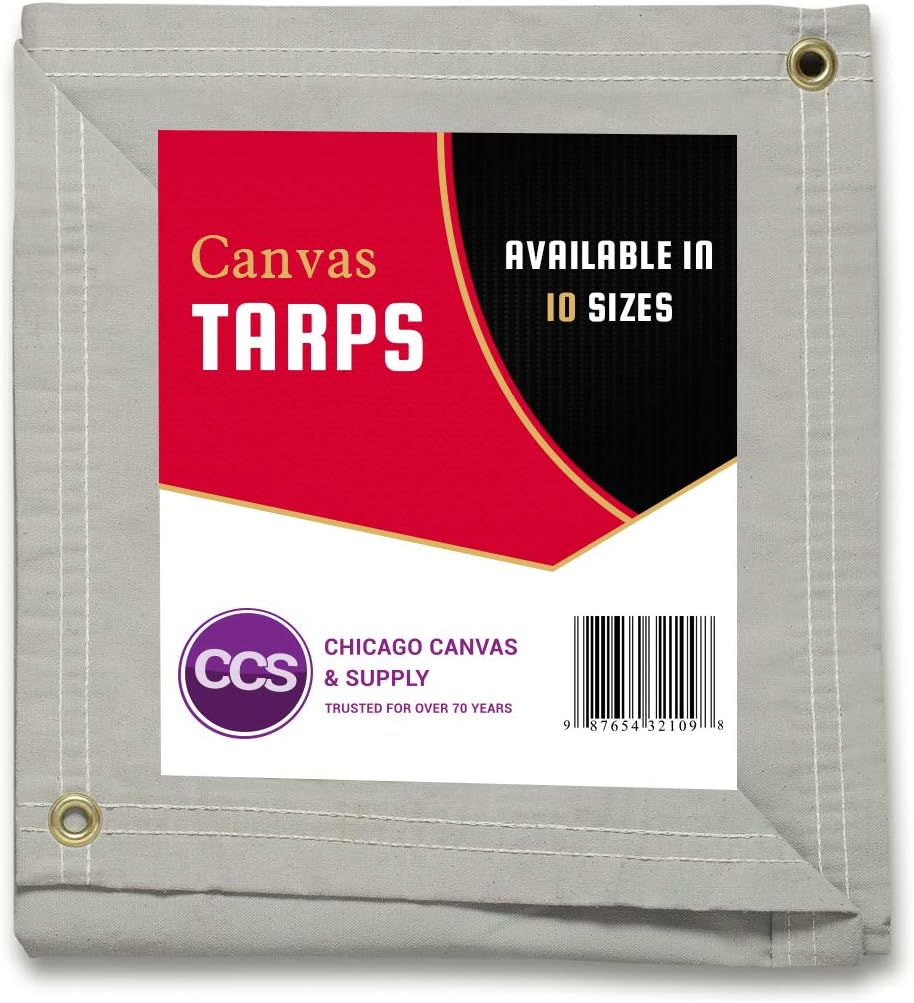 Gold 12 by 20 Feet Waterproof Canvas Tarp with Rustproof Grommets C97837