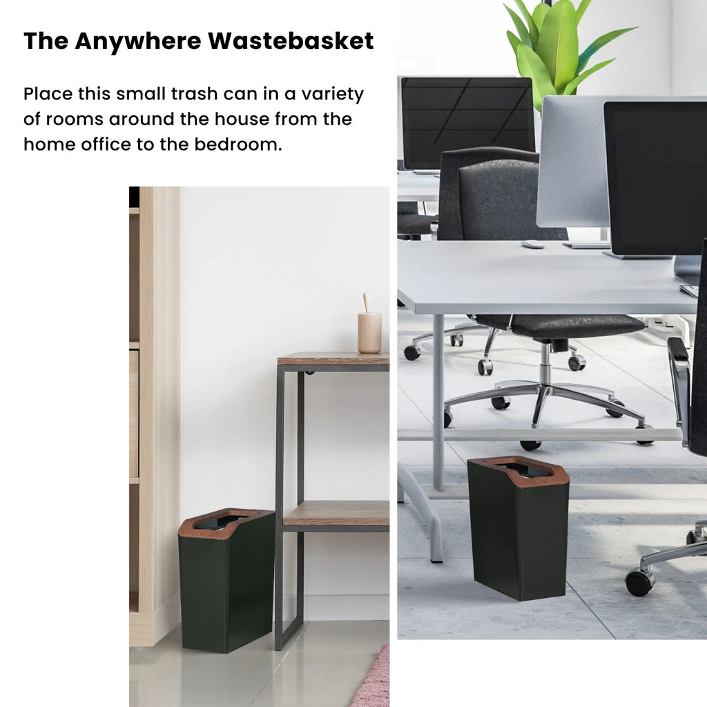 Green 2 Pack Slim Plastic Trash Can with Open Top W419