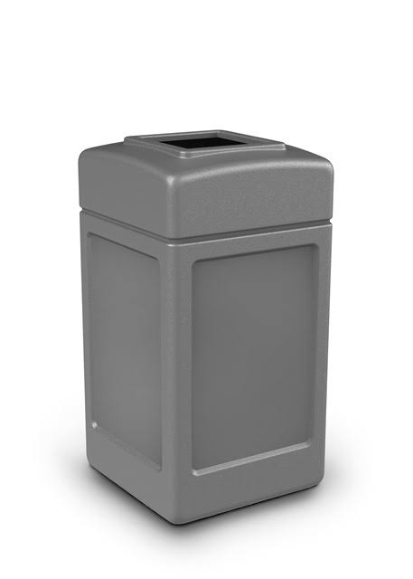 42-Gallon Square Waste Container Gray V7120