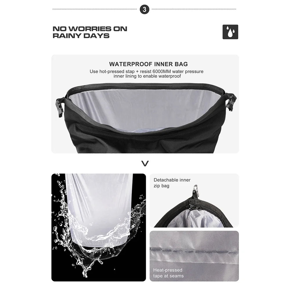 20L Polyester Motorcycle Side Saddle Bag with Removable Waterproof Inner Bag D992833