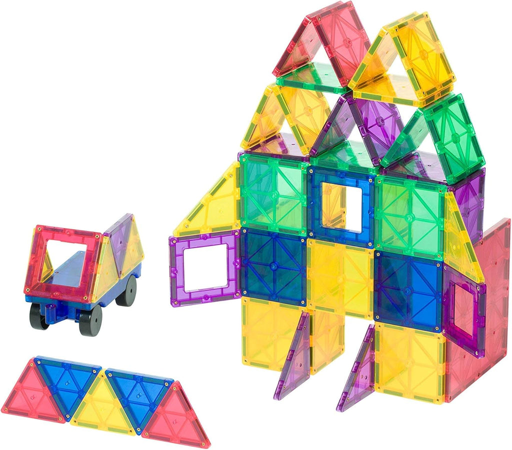 Magnetic Tiles Building Set 56 Pc Set with Car D43282