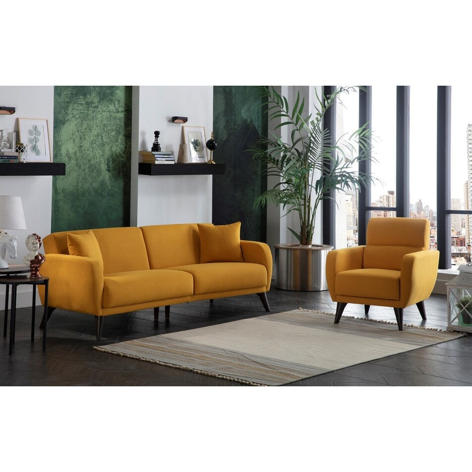 Yellow Sleeper Sofa with Storage K996