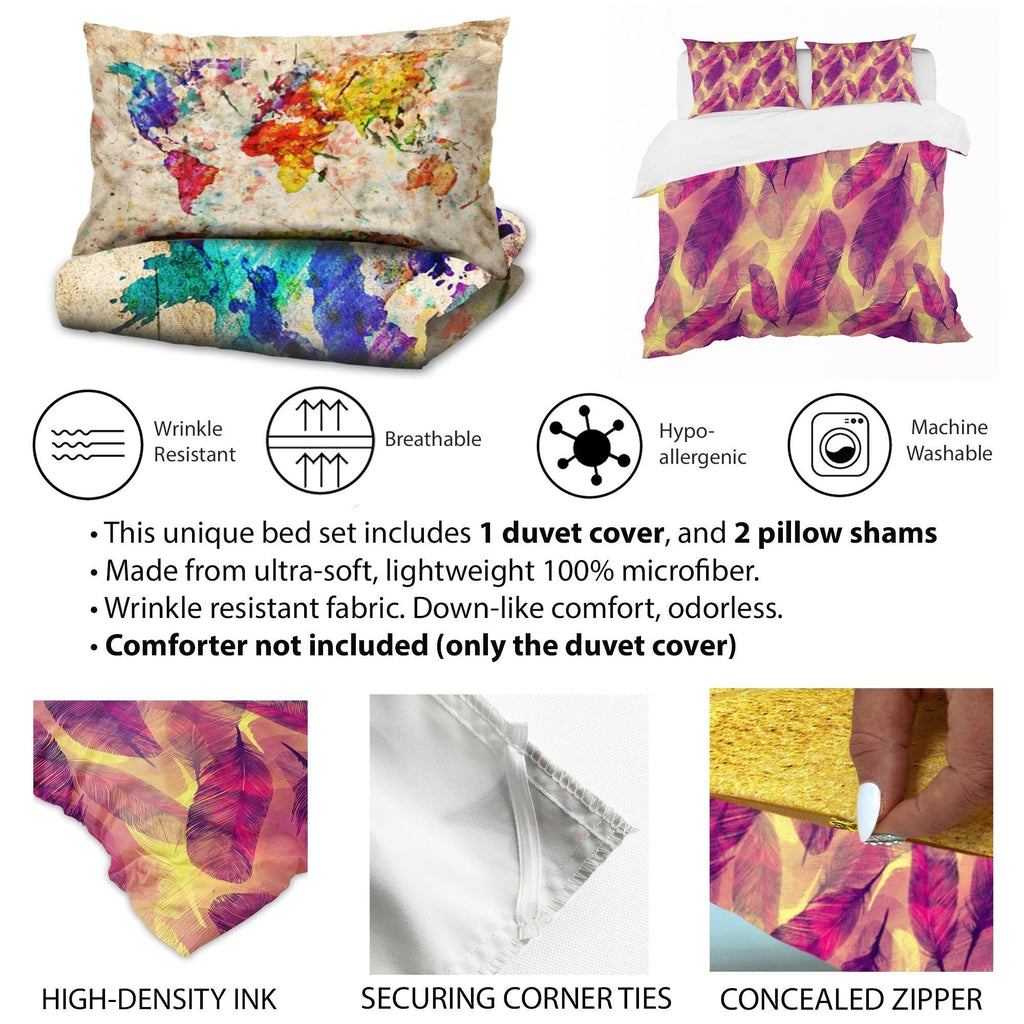 King White Southwestern Duvet Cover Set X3235