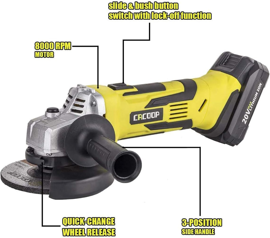 20V 4-1/2" Cordless Angle Grinder with 4.0Ah Battery and Charger E88707