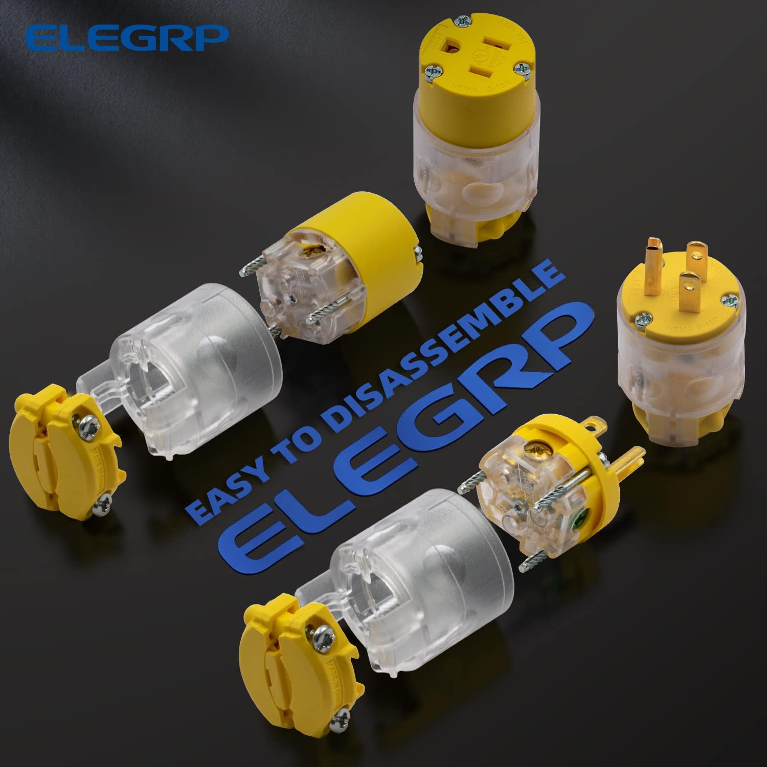 Yellow 5 Set Electrical Plug and Connector Set V52710