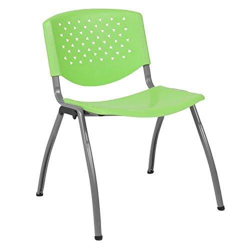 Green Plastic Stack Chair with Titanium Frame K483