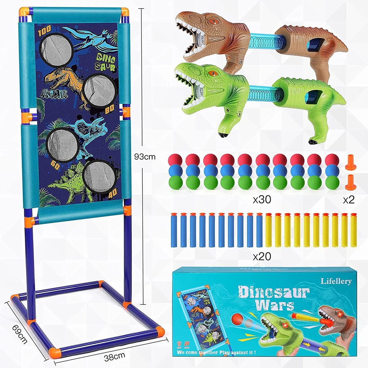 Electric Shooting Games Toy Guns with 18 Foam Balls and Standing Shooting Target J471