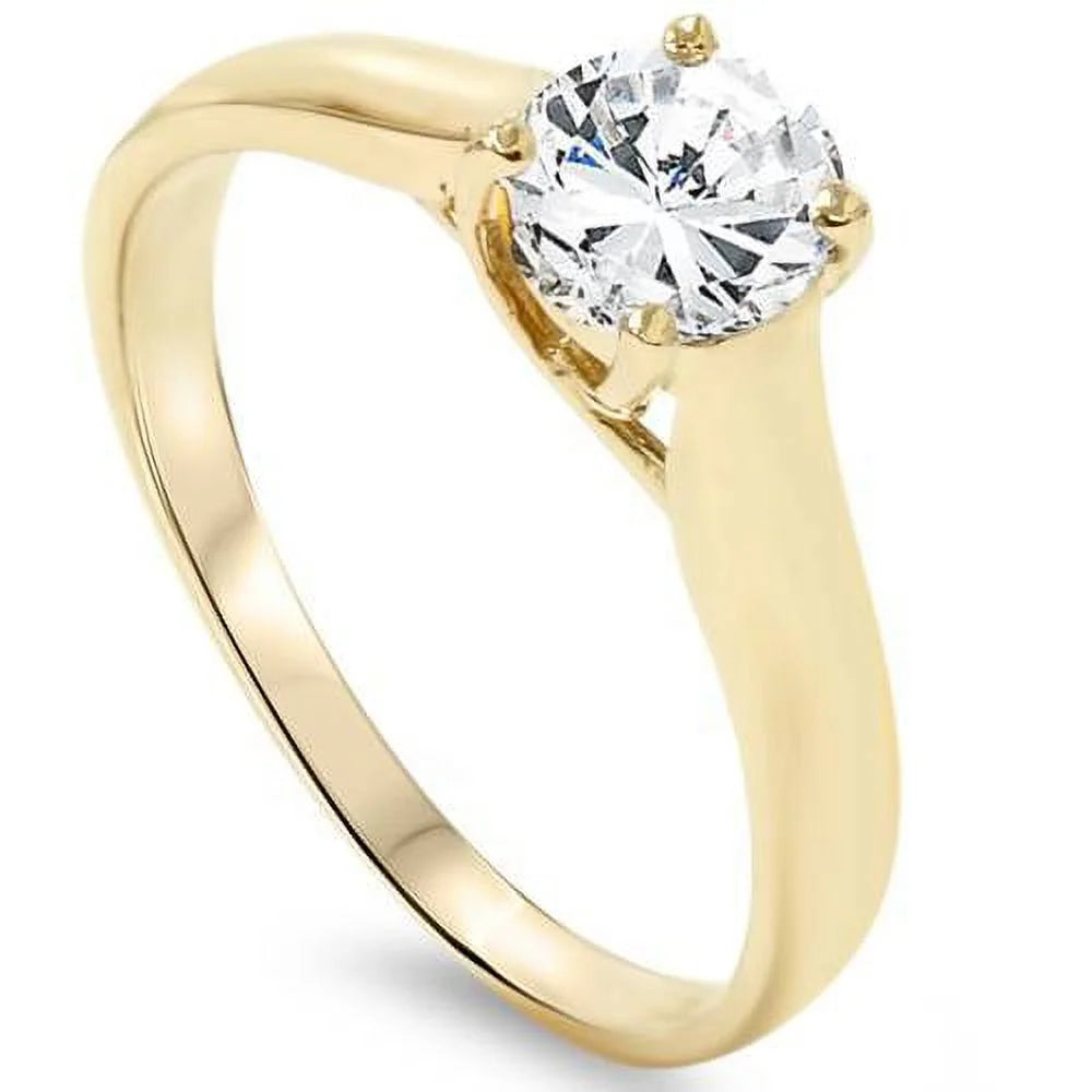 1ct Diamond Solitaire Engagement Ring 14K Yellow Gold G530