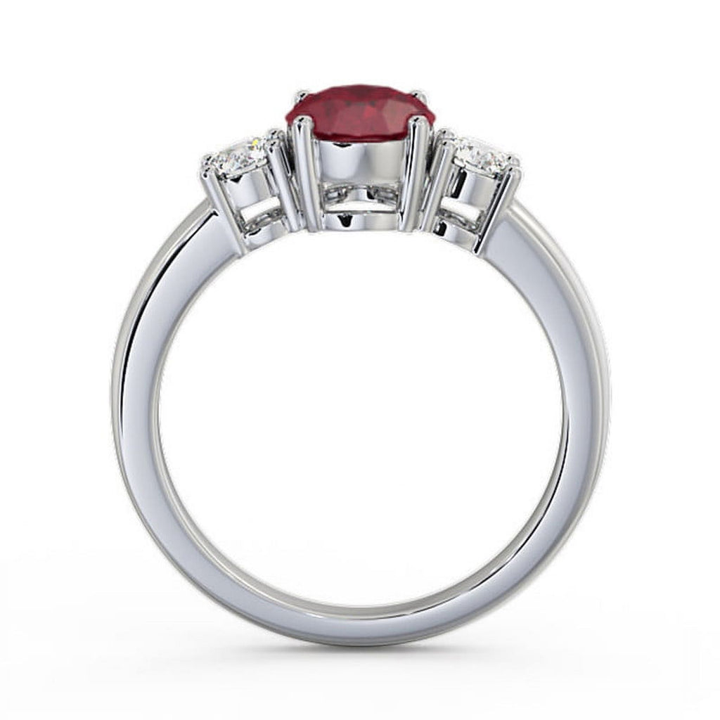14K White Gold Three Stone Ring X8184