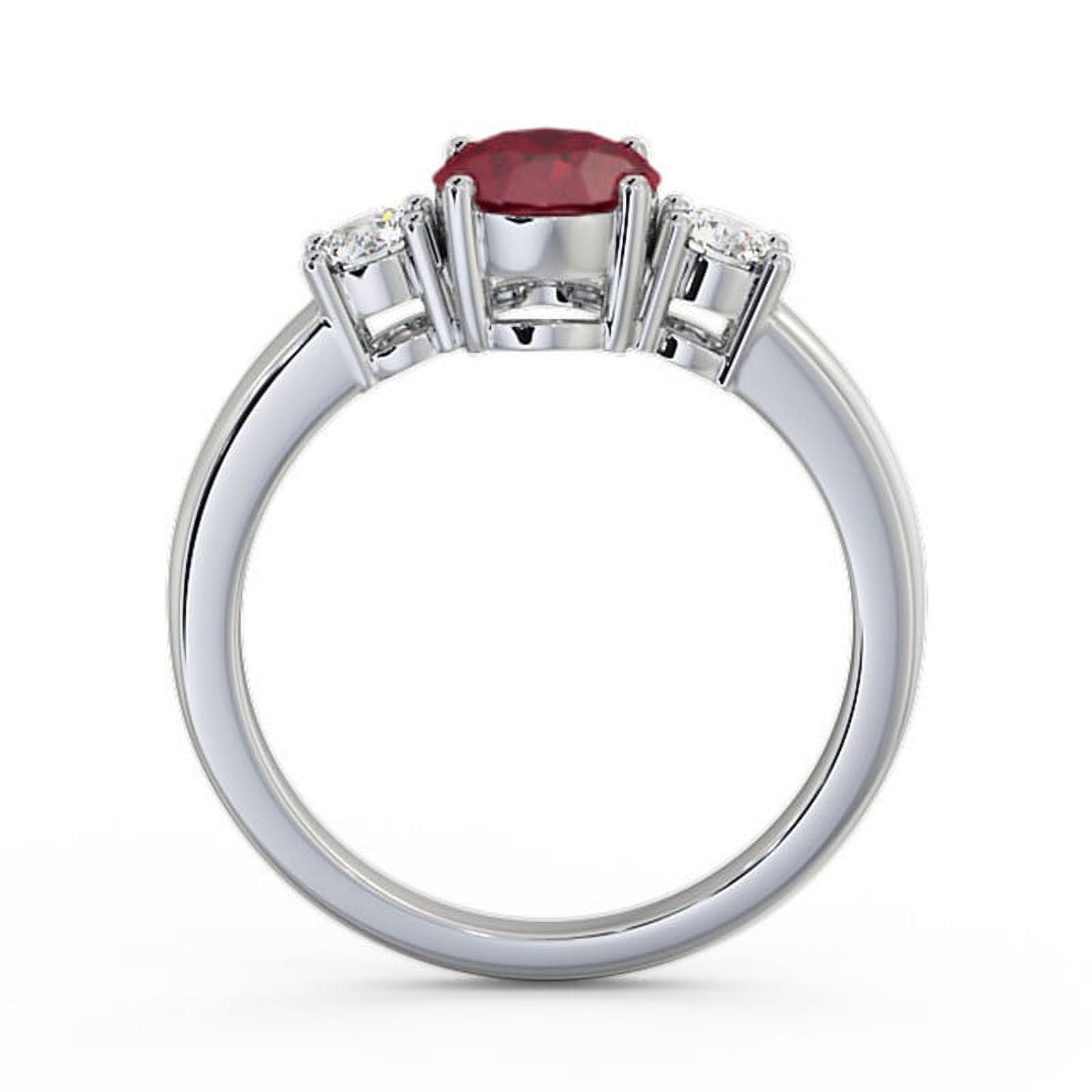 14K White Gold Three Stone Ring X8184