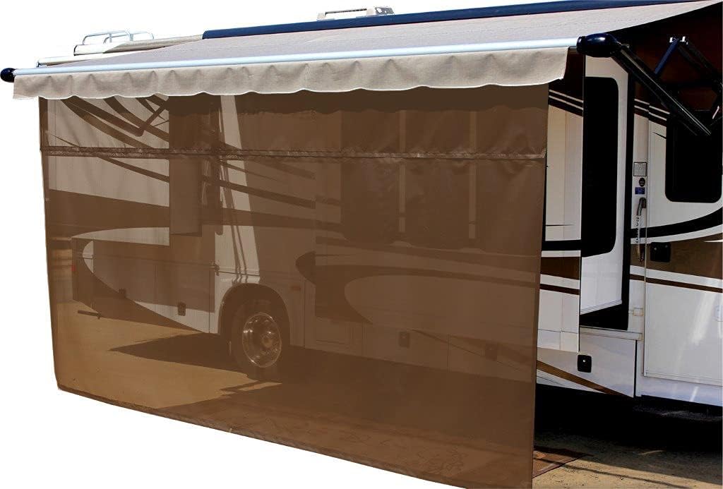 Black Solar Mesh Sun Shade for 12V Electric RV Awning, 13' x 6' R811444
