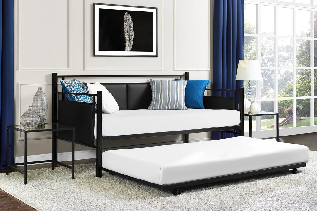 Twin Metal and Upholstered Daybed with Trundle X5344